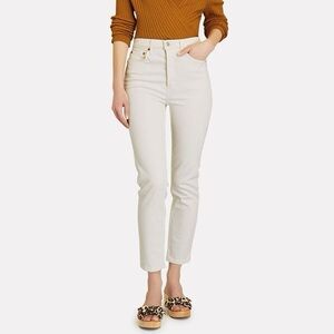 RE/DONE Vintage White High-Rise Ankle Crop Jeans - Size 26